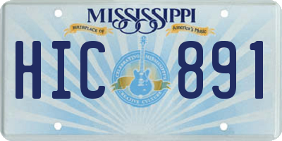 MS license plate HIC891