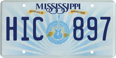 MS license plate HIC897