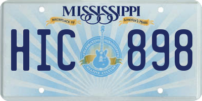 MS license plate HIC898