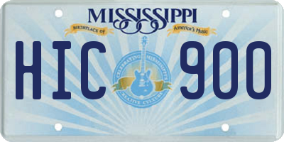 MS license plate HIC900