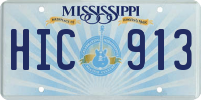 MS license plate HIC913