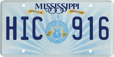 MS license plate HIC916