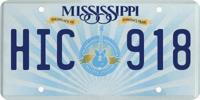 MS license plate HIC918