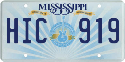 MS license plate HIC919