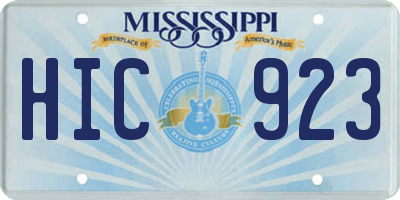 MS license plate HIC923