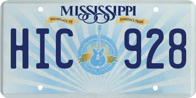 MS license plate HIC928
