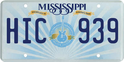 MS license plate HIC939