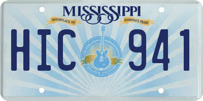 MS license plate HIC941