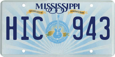MS license plate HIC943