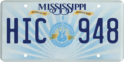 MS license plate HIC948