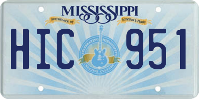 MS license plate HIC951