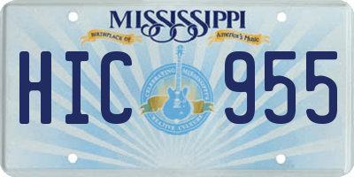 MS license plate HIC955