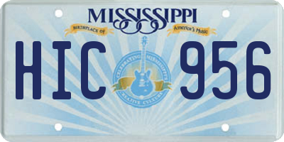 MS license plate HIC956