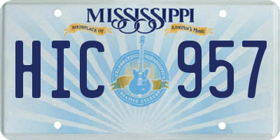 MS license plate HIC957