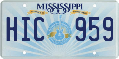 MS license plate HIC959