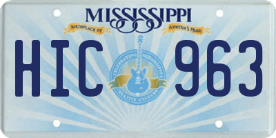 MS license plate HIC963