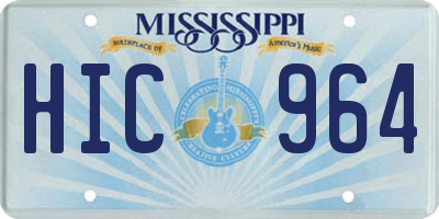 MS license plate HIC964
