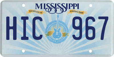 MS license plate HIC967