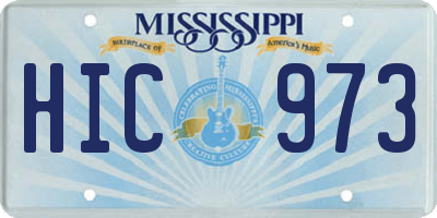 MS license plate HIC973
