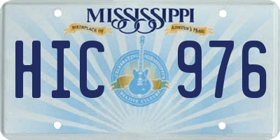 MS license plate HIC976