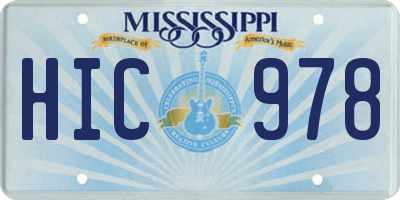 MS license plate HIC978