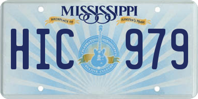 MS license plate HIC979