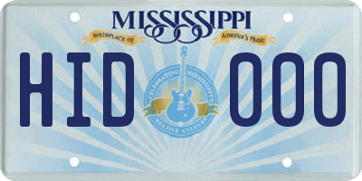 MS license plate HID000