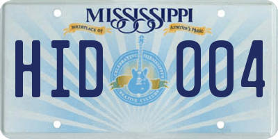 MS license plate HID004