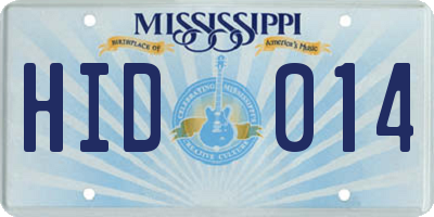 MS license plate HID014
