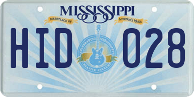 MS license plate HID028