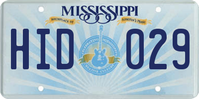 MS license plate HID029