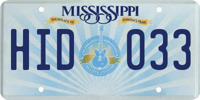 MS license plate HID033