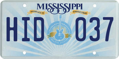 MS license plate HID037