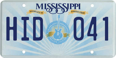 MS license plate HID041