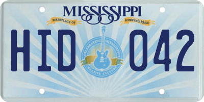 MS license plate HID042