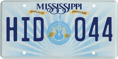 MS license plate HID044