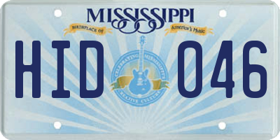 MS license plate HID046
