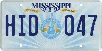 MS license plate HID047