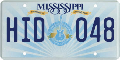MS license plate HID048