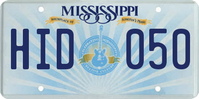 MS license plate HID050