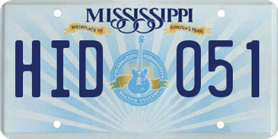 MS license plate HID051