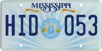 MS license plate HID053