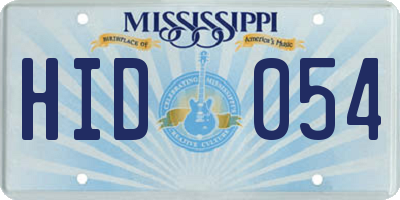 MS license plate HID054