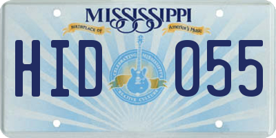 MS license plate HID055