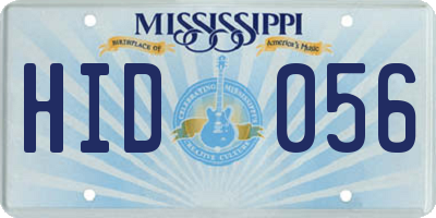 MS license plate HID056