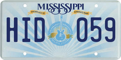 MS license plate HID059