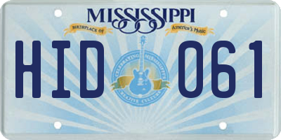 MS license plate HID061