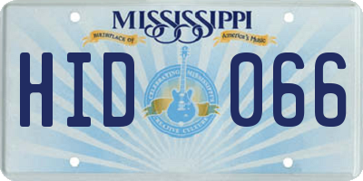 MS license plate HID066