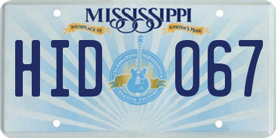 MS license plate HID067