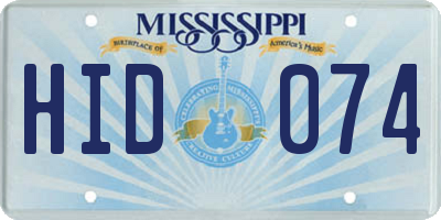 MS license plate HID074
